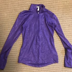 Purple Nike pro dri-fit long sleeve 1/2 zip jacket